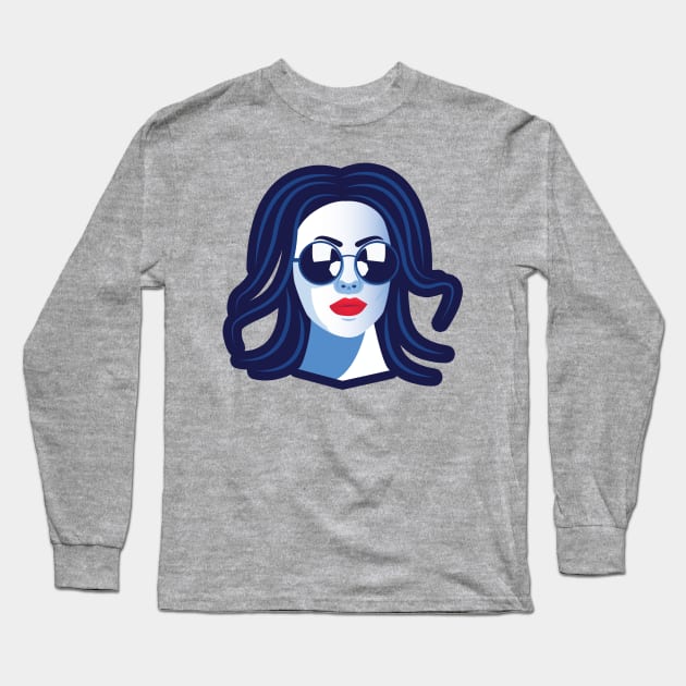 beautiful woman illustrator Long Sleeve T-Shirt by Bedjoart